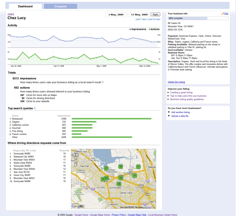 Local Business Center Dashboard